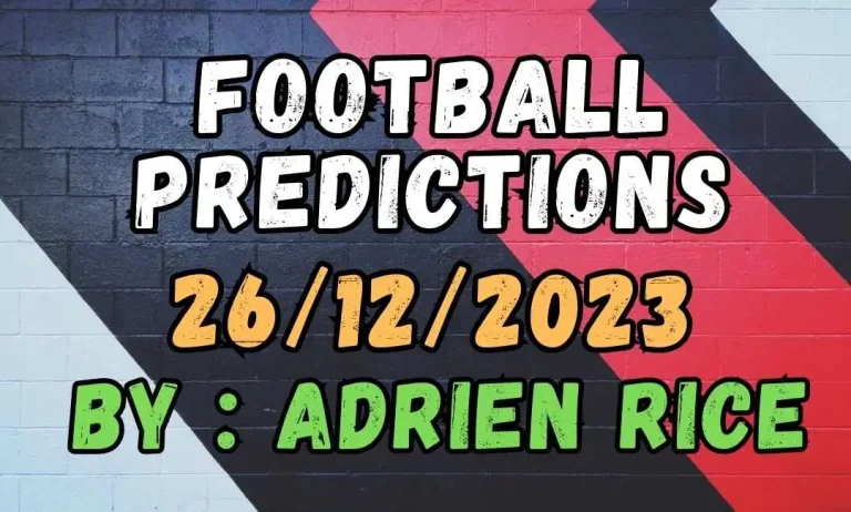 Explore expert football predictions for 26/12/2023 by Adrien Rice. Insightful analysis on Premier League and Belgian matches with thrilling forecasts.