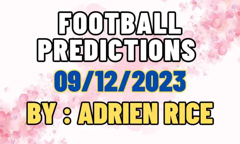 Explore today's top football predictions 09/12/2023 with expert insights by Adrien Rice. Dive into Premier League, Serie A, La Liga, and Bundesliga matchups.
