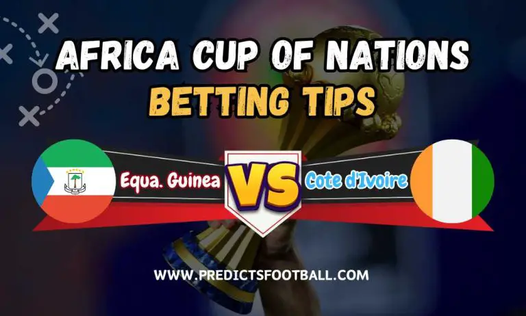 Football predictions for Equatorial Guinea vs Cote d'Ivoire in the AFCON 2023. Explore thrilling betting tips for a captivating match 22-01-2024 at Alassane Ouattara Stadium